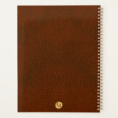 Classy Grown Leather Texture Monogram Initialen Planner (Achterkant)