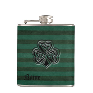 Classy grundge Irish lucky shamrock gepersonalisee Heupfles