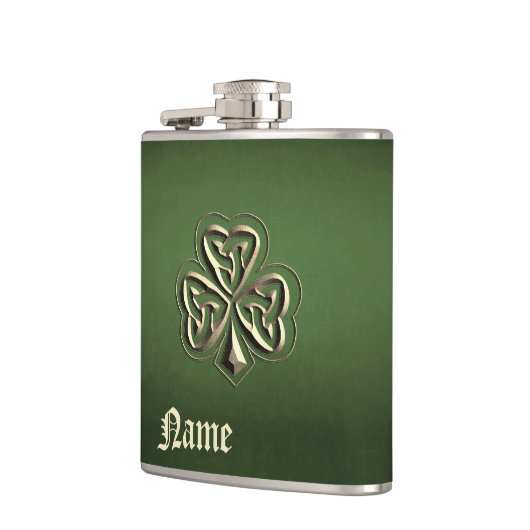 Classy grunge Irish Gelukkig shamrock personalized Heupfles (Links)