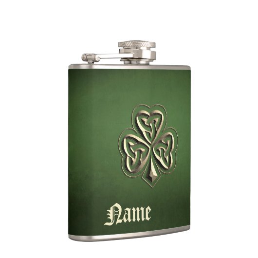 Classy grunge Irish Gelukkig shamrock personalized Heupfles (Rechts)