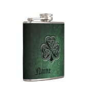Classy grunge Irish geluksshamrock gepersonaliseer Heupfles (Rechts)