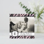 Classy Grunge Zebra Birthday Party Invitation Kaart (Staand voorkant)