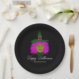 Classy Halloween Glam Witch Party - Gepersonalisee Papieren Bordje