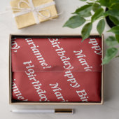 Classy Happy Birthday Name Red Tissue Paper Tissuepapier (Geschenk)