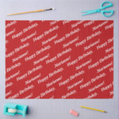 Classy Happy Birthday Name Red Tissue Paper Tissuepapier (Craft)