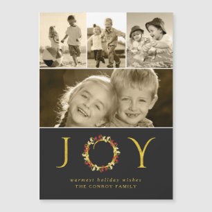 Classy Holiday Joy Wreath Black & Gold Collage