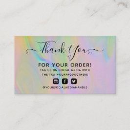 Classy holografisch bedankt elegant visitekaartje