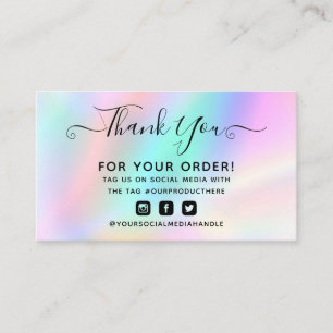 Classy holographic bedankt je elegant visitekaartj visitekaartje