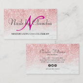 Classy holographic glitter elegant script busjes visitekaartje (Voorkant / Achterkant)