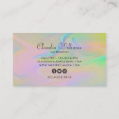 Classy holographic glitter elegant script busjes visitekaartje (Achterkant)