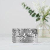 Classy holographic glitter elegant script busjes visitekaartje (Staand voorkant)