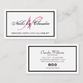 Classy holographic glitter elegant script busjes visitekaartje (Voorkant / Achterkant)