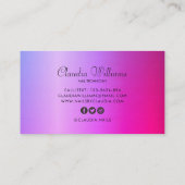 Classy holographic glitter script visitekaartje (Achterkant)