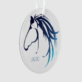 Classy Horse Head Logo Bleu des nuances pour Noël (devant)
