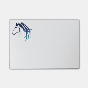 Classy Horse Head Logo in de kleuren blauw Post-it® Notes