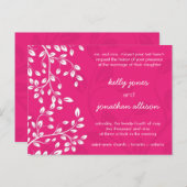 Classy Hot Pink bruiloft uitnodiging (Voorkant / Achterkant)