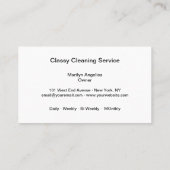 Classy House Cleaning Service Visitekaartje (Achterkant)