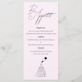 Classy huwelijksmenu met schetstekening menu (Voorkant)