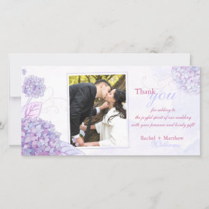 Classy Hydrangeas Wedding Dank u wel Bedankkaart