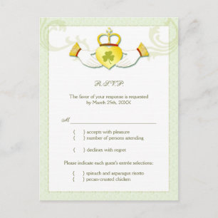 Classy Iers Bruiloft Menu Keuze RSVP