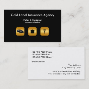 Classy Insurance Agent Double Side Visitekaartje