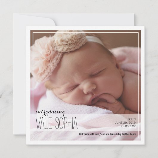 Classy Intro | Roze Baby Aankondiging (Voorkant)