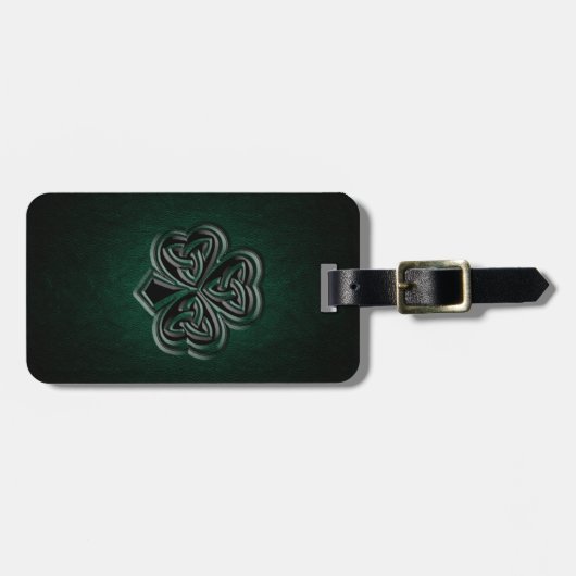 Classy Irish Gelukkig shamrock leder Bagagelabel (Voorkant horizontaal)