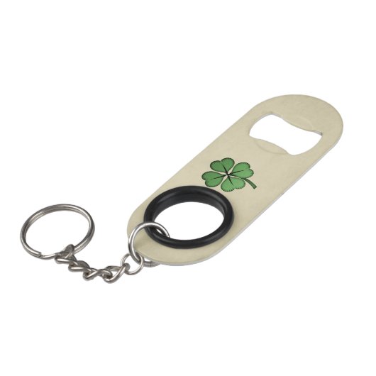 Classy Irish Lucky Shamrock Mini Flessenopener (Voorkant Gekanteld)