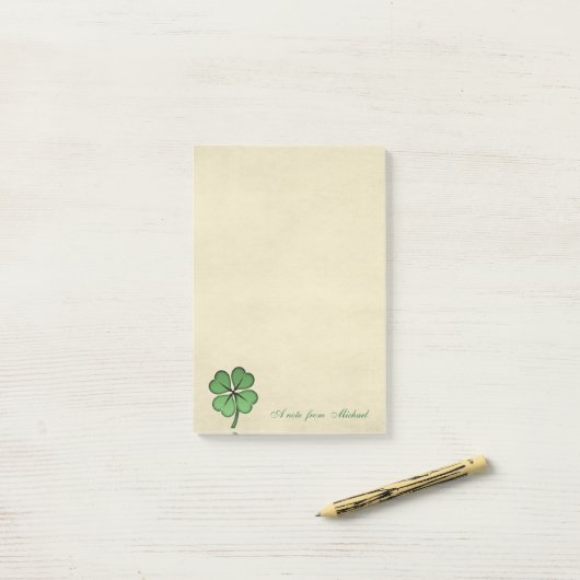 Classy Irish Lucky Shamrock-Personalized Post-it® Notes (Op bureau)