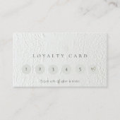 Classy Ivory White Leather Texture 6 Punch Loyalty Visitekaartje (Voorkant)