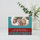 Classy-kerstfotokaart Feestdagenkaart (Staand voorkant)