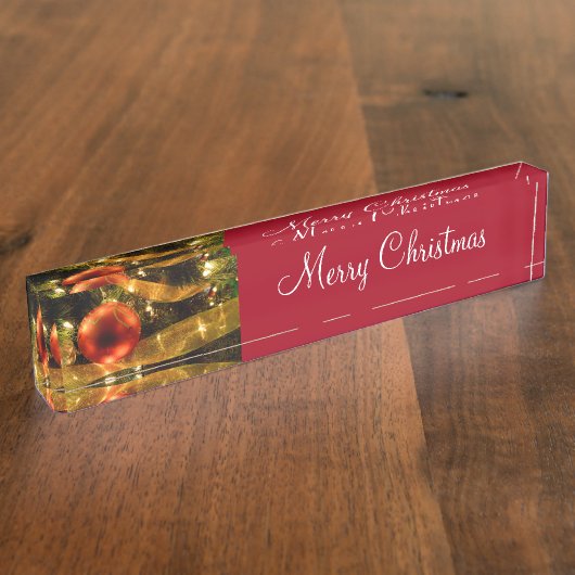 Classy kerstKantoor Naambordje (Zijkant)