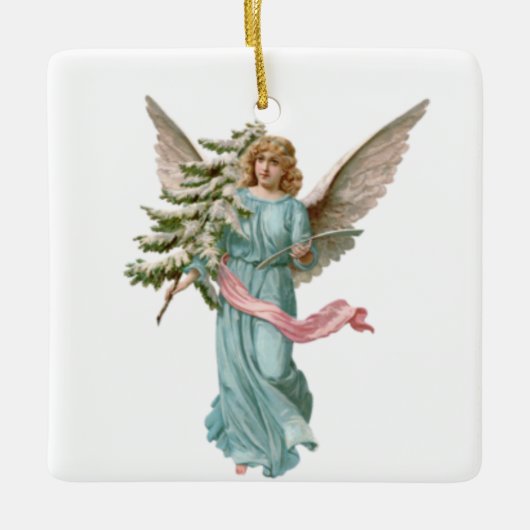 Classy kerstkeramisch Ornament White Angel (Voorkant)