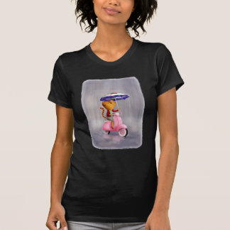 Classy Kitty Cat op roze scooter T-shirt