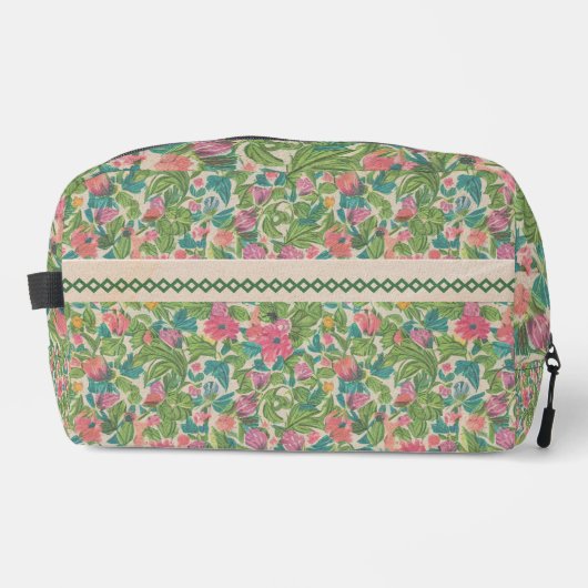 Classy kraft paper artwork Rustic botanical Green Toilettasje (Voorkant)