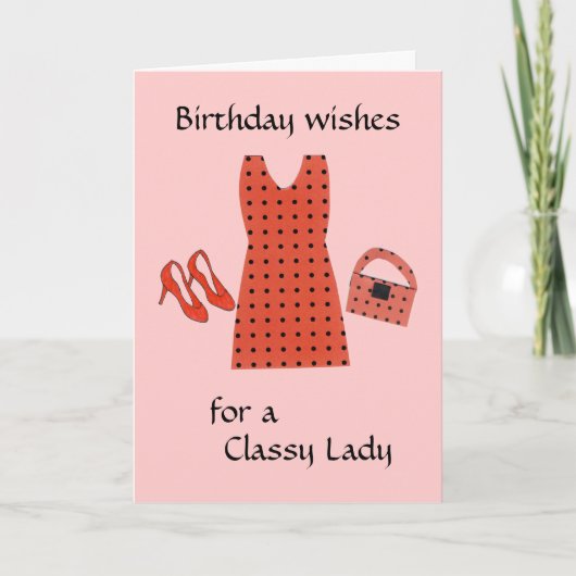 Classy Lady Birthday Kaart (Voorkant)