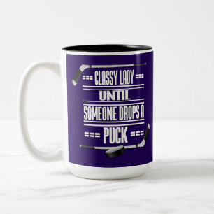 Classy Lady Hockey Humor Paars Tweekleurige Koffiemok