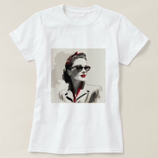 Classy Lady in Shades t-shirt (Design voorkant)