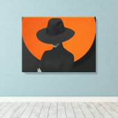 Classy Lady Pet zwart en Oranje design Canvas Afdruk (Insitu (Houten vloer))