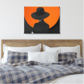 Classy Lady Pet zwart en Oranje design Canvas Afdruk (Insitu (Slaapkamer))