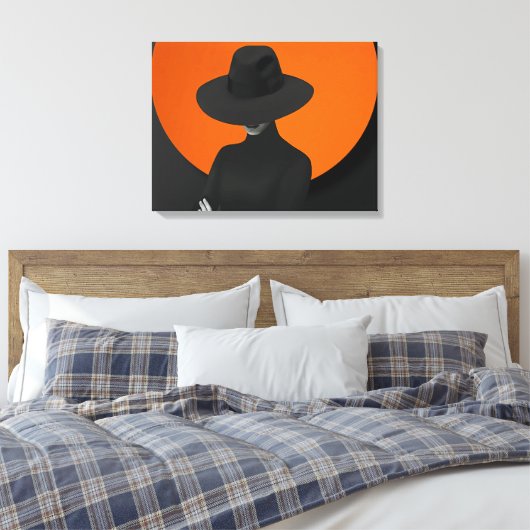 Classy Lady Pet zwart en Oranje design Canvas Afdruk (Insitu (Slaapkamer))