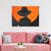 Classy Lady Pet zwart en Oranje design Canvas Afdruk (Insitu (Woonkamer))