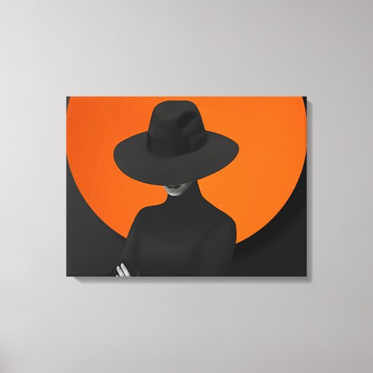 Classy Lady Pet zwart en Oranje design Canvas Afdruk (Voorkant)