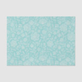 Classy Leaves Floral Art Pattern op Aqua Blue Tissuepapier (Voorkant)