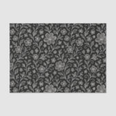 Classy Leaves Floral Art Pattern op grijs zwart Tissuepapier (Voorkant)