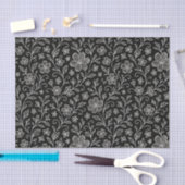 Classy Leaves Floral Art Pattern op grijs zwart Tissuepapier (Craft)