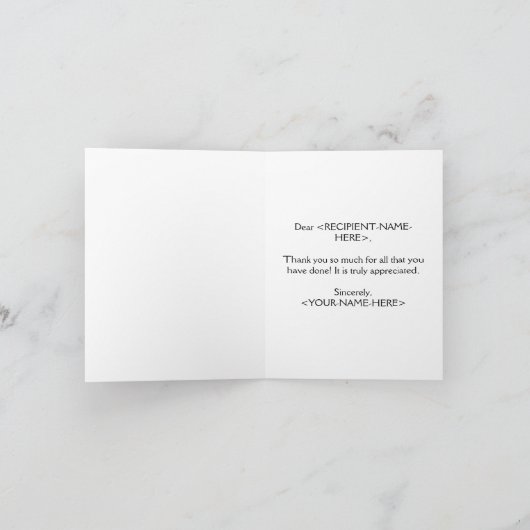 Classy, legant "Bedankt" Hartelijk dank Kaart (Binnen)