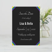 Classy LGBT Rainbow Wedding Save the Date (Staand voorkant)