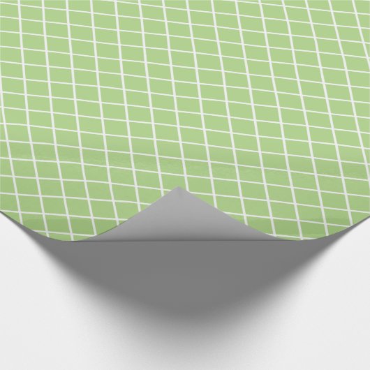 Classy Light Spring Green White Check Pattern Cadeaupapier (Hoek)
