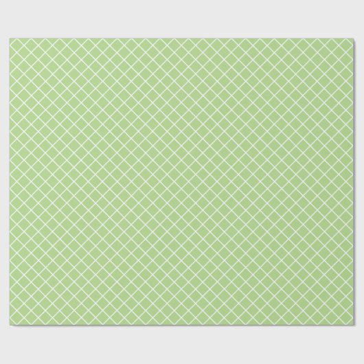 Classy Light Spring Green White Check Pattern Cadeaupapier (Vlak)